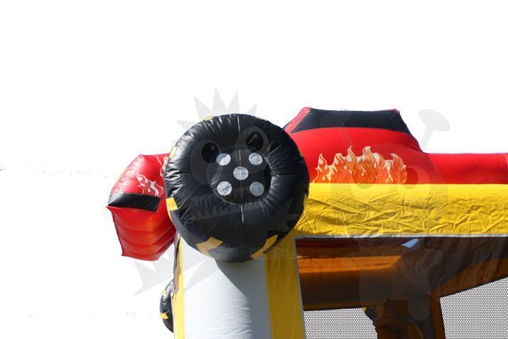 13x13 Monster Truck Bounce House Jumper with Basketball Hoop Commercial Inflatable For Sale