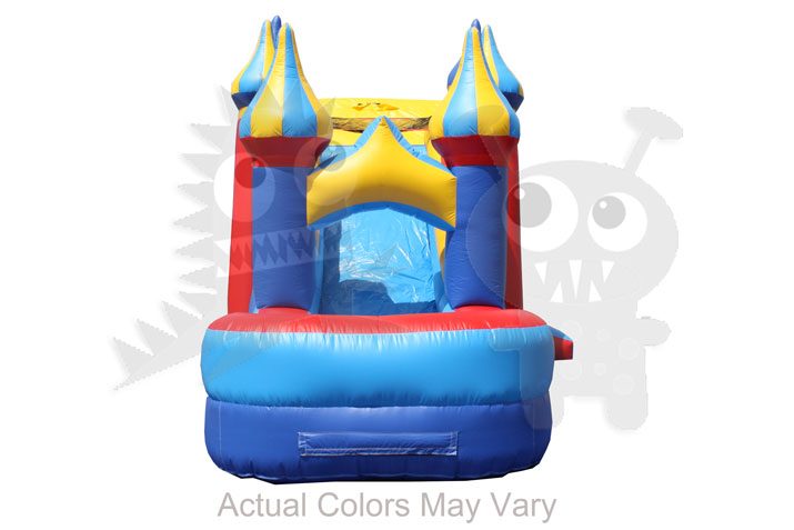 5-in-1 Carnival Castle Wet/Dry Combo Bounce House Jumper with Slide Pool and Basketball Hoop Commercial Inflatable For Sale