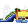 Tropical Palm Tree Bounce House Jumper Wet/Dry with Slide Pool and Basketball Hoop Commercial Inflatable For Sale