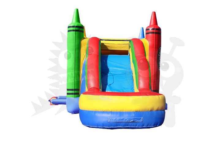 Colorful Crayons Combo Bounce House Jumper Wet/Dry with Slide Pool and Basketball Hoop Commercial Inflatable For Sale
