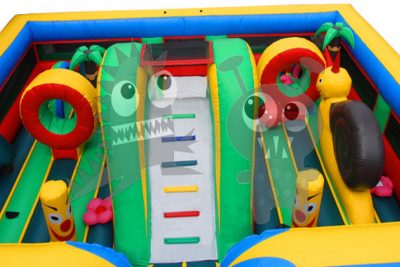 Multicolor Colorful Tropical Garden Inflatable Obstacle Course Commercial Inflatable For Sale