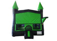 Black and Green Bouncer with Outside Hoop Commercial Inflatable For Sale