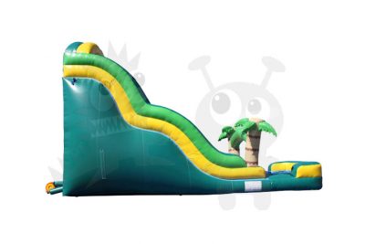 18′ Tropical Palm Tree Wet/Dry Water Slide Single Lane Commercial Inflatable For Sale