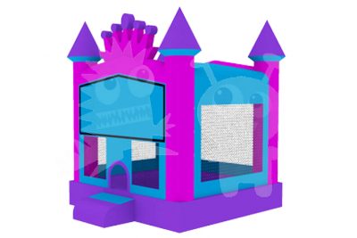 Princess Pink Crown Bounce House Jumper with Basketball Hoop Commercial Inflatable For Sale