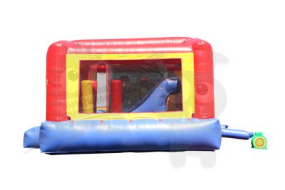 8-in-1 Neutral Colored Combo with Slide, Climbing Wall & Hoop Commercial Inflatable For Sale