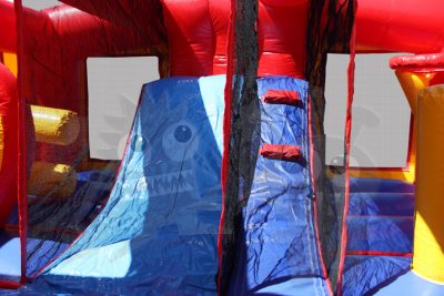 8-in-1 Neutral Color Combo Bounce House with Slide, Climbing Wall, and Basketball Hoop Commercial Inflatable For Sale