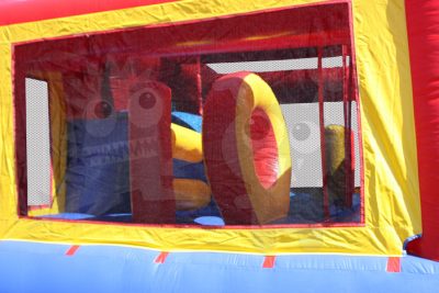 8-in-1 Neutral Color Combo Bounce House with Slide, Climbing Wall, and Basketball Hoop Commercial Inflatable For Sale