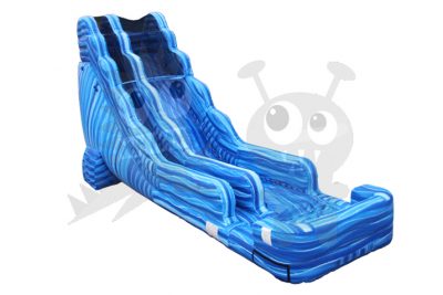 WAT-CRUSH40122-BLUMAR - 22' Blue Crush Marble Wet/Dry Slide & Mini Slip and Slide with Removable Pool