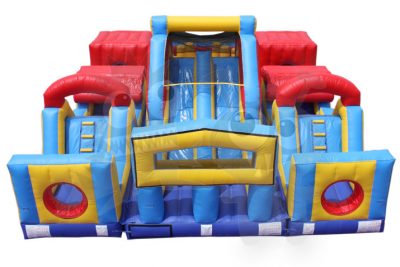 OBS-3729 - 3 Piece Commercial Inflatable Obstacle Course Wet/Dry Slide - Multiple Lane