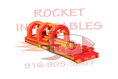 WAT-SSS36-ORGMAR - 36' Orange Marble Slip & Slide With Pool