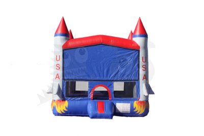 13x13 3-D Rocket Ship Bounce House Jumper with Basketball Hoop Commercial Inflatable For Sale