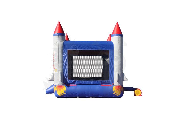 13x13 3-D Rocket Ship Bounce House Jumper with Basketball Hoop Commercial Inflatable For Sale