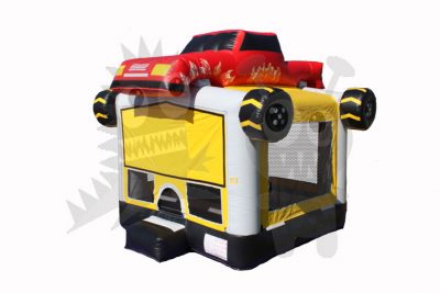 13x13 Monster Truck Bounce House Jumper with Basketball Hoop Commercial Inflatable For Sale