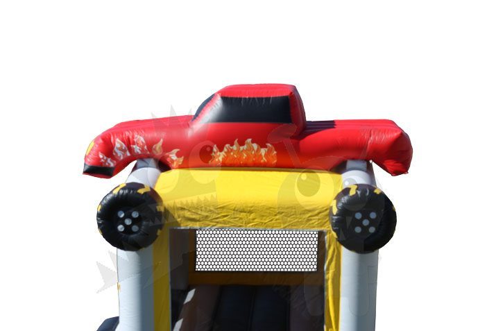 13x13 Monster Truck Bounce House Jumper with Basketball Hoop Commercial Inflatable For Sale