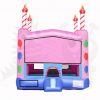 13x13 3-D Pink Birthday Cake Bounce House Jumper with Basketball Hoop Commercial Inflatable For Sale