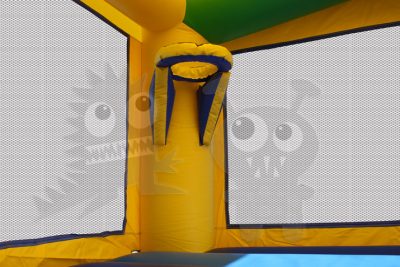 13x13 3-D Yellow Birthday Cake Bounce House Jumper with Basketball Hoop Commercial Inflatable For Sale