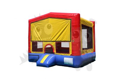 Red/Blue/Yellow Bounce House Jumper with Basketball Hoop Commercial Inflatable For Sale