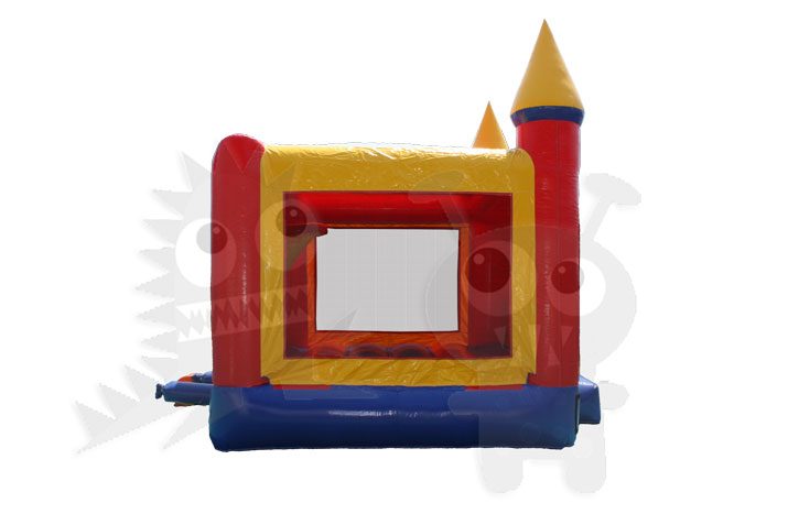 Red/Yellow/Blue Bounce House Castle Jumper with Basketball Hoop Commercial Inflatable For Sale