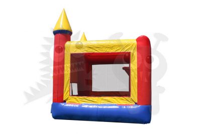 Red/Yellow/Blue Bounce House Castle Jumper with Basketball Hoop Commercial Inflatable For Sale