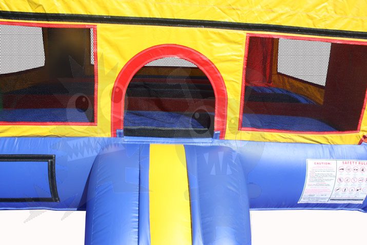 Red/Blue/Yellow Castle Bounce House Jumper with Basketball Hoop Commercial Inflatable For Sale