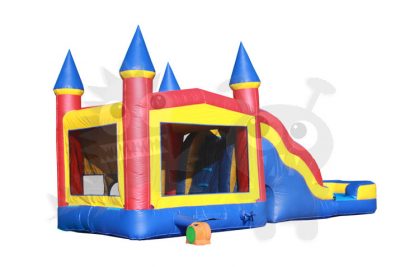 5-in-1 Carnival Castle Wet/Dry Combo Bounce House Jumper with Slide Pool and Basketball Hoop Commercial Inflatable For Sale