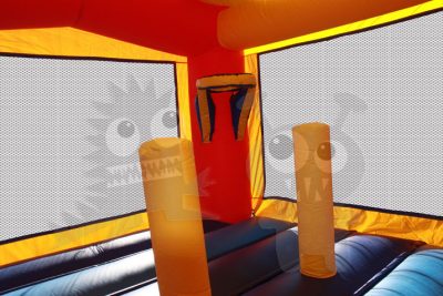 Red/Yellow/Blue Castle Combo Bounce House Jumper Wet/Dry with Slide Pool and Basketball Hoop Commercial Inflatable For Sale