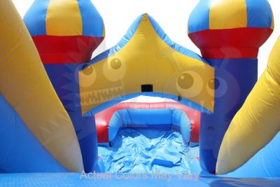 5-in-1 Carnival Castle Wet/Dry Combo Bounce House Jumper with Slide Pool and Basketball Hoop Commercial Inflatable For Sale