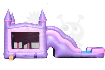 Pink Purple Castle 5-in-1 Combo Bounce House Jumper Wet/Dry with Slide Pool and Basketball Hoop Commercial Inflatable For Sale