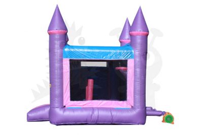 Pink Purple Castle 5-in-1 Combo Bounce House Jumper Wet/Dry with Slide Pool and Basketball Hoop Commercial Inflatable For Sale