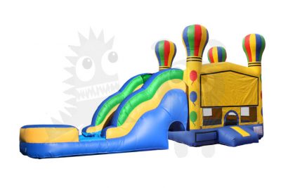 Hot Air Balloon Combo Bounce House Jumper Wet/Dry with Slide Pool and Basketball Hoop Commercial Inflatable For Sale