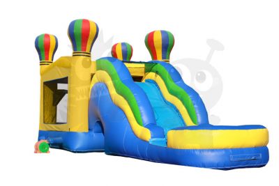 Hot Air Balloon Combo Bounce House Jumper Wet/Dry with Slide Pool and Basketball Hoop Commercial Inflatable For Sale