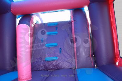 Pink Purple Castle Combo Bounce House Jumper with Slide Pool and Basketball Hoop Commercial Inflatable For Sale