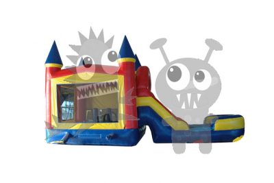 Red/Yellow/Blue Castle Combo Bounce House Jumper with Water Slide and Basketball Hoop Commercial Inflatable For Sale