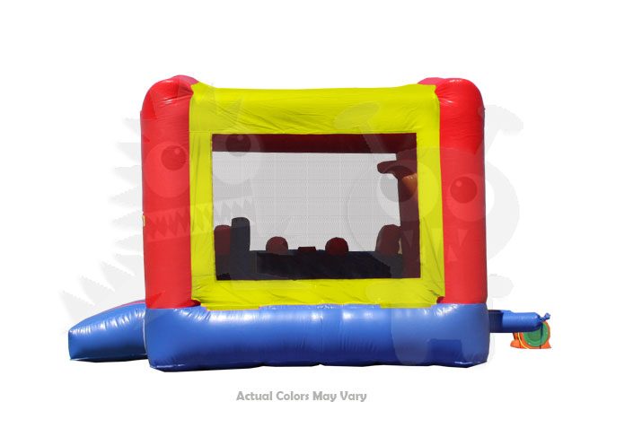 Red Yellow Inflatable Combo with Double Slip and Basketball Hoop Commercial Inflatable For Sale