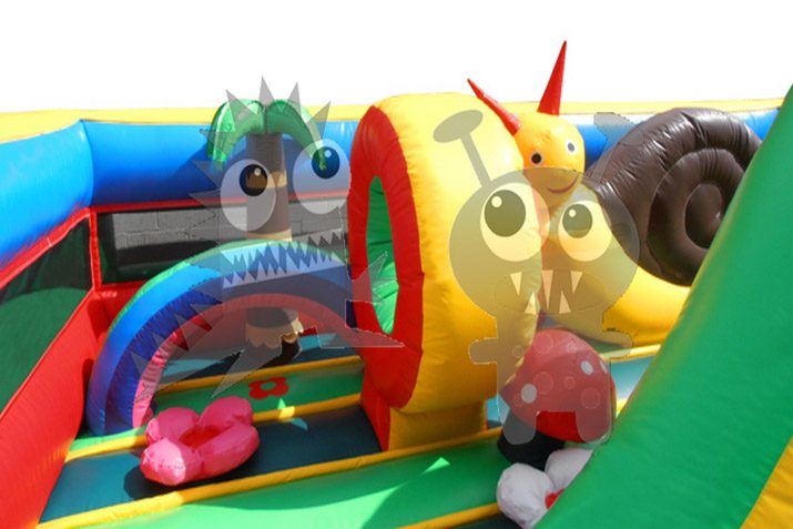 Multicolor Colorful Tropical Garden Inflatable Obstacle Course Commercial Inflatable For Sale