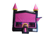 Black and Pink Bouncer with Outside Hoop Commercial Inflatable For Sale