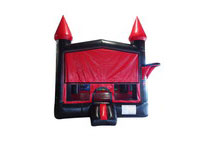 Black and Red Bouncer with Outside Hoop Commercial Inflatable For Sale
