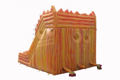 22' Inflatable Orange Marble Dry Slide Front Load, Double Lane Commercial Inflatable For Sale