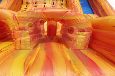 22' Inflatable Orange Marble Dry Slide Front Load, Double Lane Commercial Inflatable For Sale