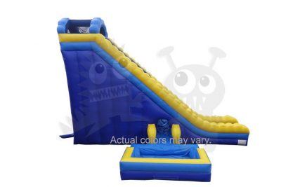 25' Blue Yellow Corkscrew Wet/Dry Slide Commercial Inflatable For Sale