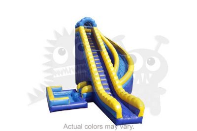 25' Blue Yellow Corkscrew Wet/Dry Slide Commercial Inflatable For Sale