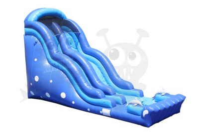 18' Dolphin Wave Wet/Dry Water Slide Single Lane Commercial Inflatable For Sale