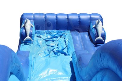 18' Dolphin Wave Wet/Dry Water Slide Single Lane Commercial Inflatable For Sale