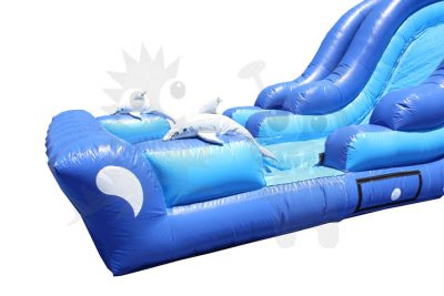 18' Dolphin Wave Wet/Dry Water Slide Single Lane Commercial Inflatable For Sale
