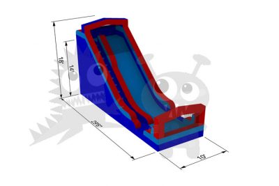 18' Wet/Dry Art Panel Water Slide Single Lane Commercial Inflatable For Sale