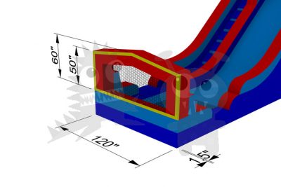 18' Wet/Dry Art Panel Water Slide Single Lane Commercial Inflatable For Sale