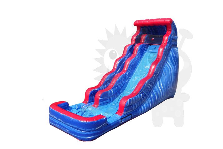 18' Tsunami Blue Marble Wet/Dry Slide Commercial Inflatable For Sale