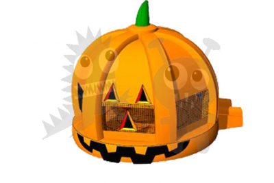 Inflatable Pumpkin Bounce House with Obstacles and Hoop Commercial Inflatable For Sale