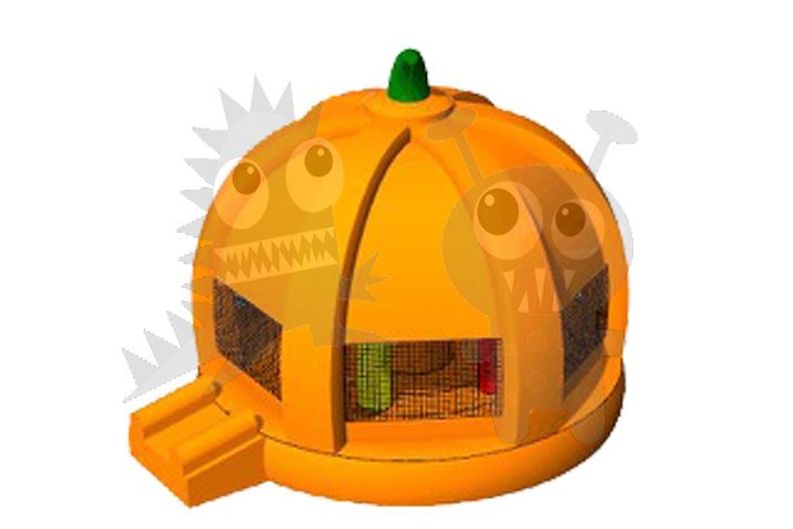 Inflatable Pumpkin Bounce House with Obstacles and Hoop Commercial Inflatable For Sale