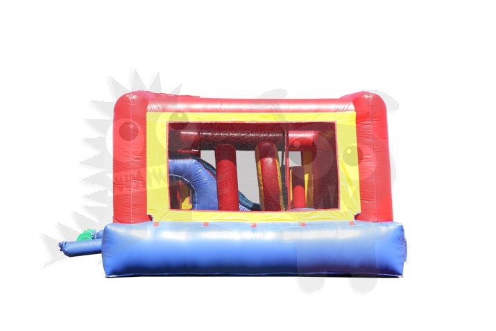 8-in-1 Neutral Colored Combo with Slide, Climbing Wall & Hoop Commercial Inflatable For Sale